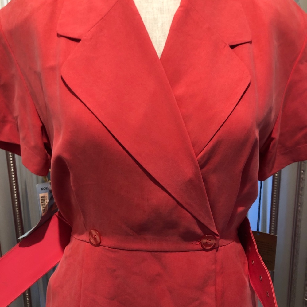 NWT VINTAGE 100% SILK WRAP DRESS W/MATCHING BELT - Picture 4 of 7